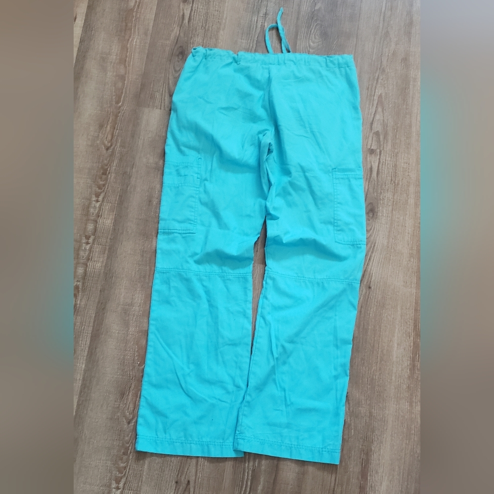 Orange standard aqua blue scrub pants size ST